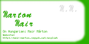 marton mair business card